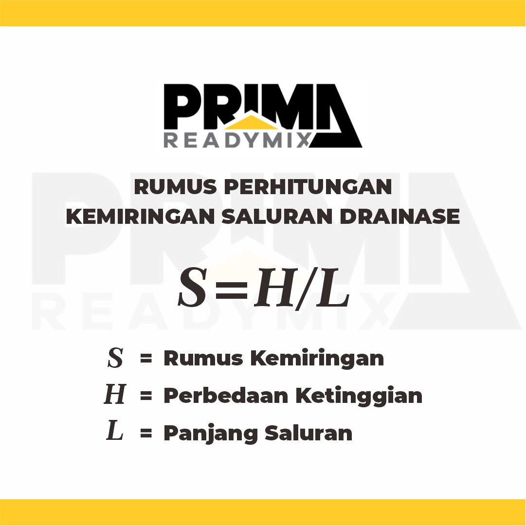 Rumus Kemiringan Saluran drainase