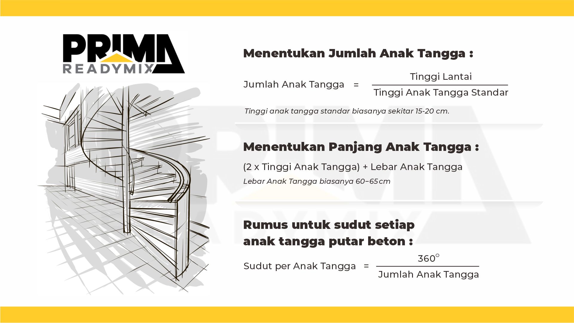 Rumus membuat anak tangga putar beton